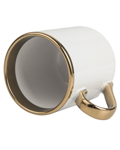 Kubek Elegant ze złotą rączką i rantem – elegancki prezent ślubny