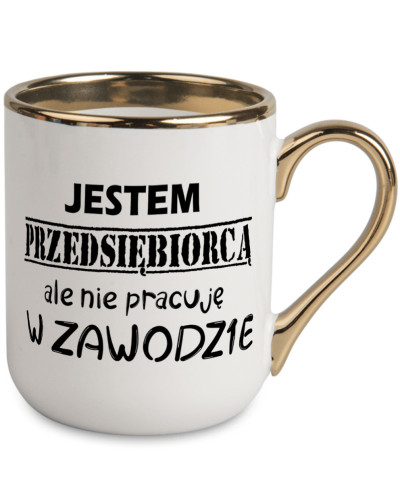 Kubek Elegant ze złotą rączką – elegancki prezent do szefa szefowej