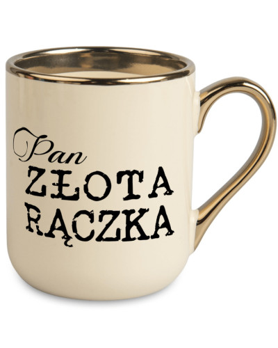 Kubek Elegant ze złotą rączką – elegancki prezent do szefa szefowej