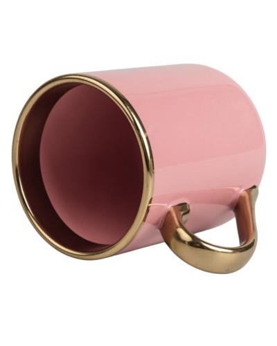 Kubek Elegant z logo – złota rączka 330 ml | kubek reklamowy premium