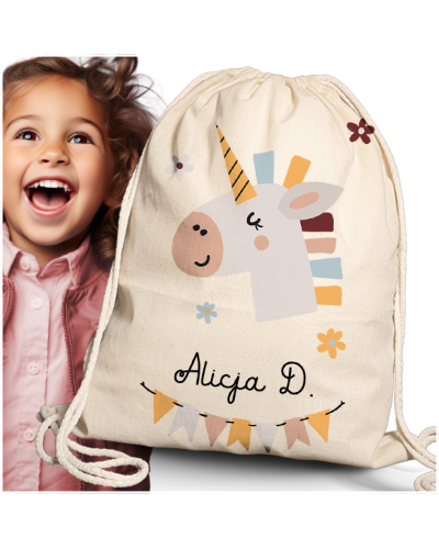 Worek \ plecak dla dziecka do żłobka przedszkola szkoły z IMIENIEM DZIECKA