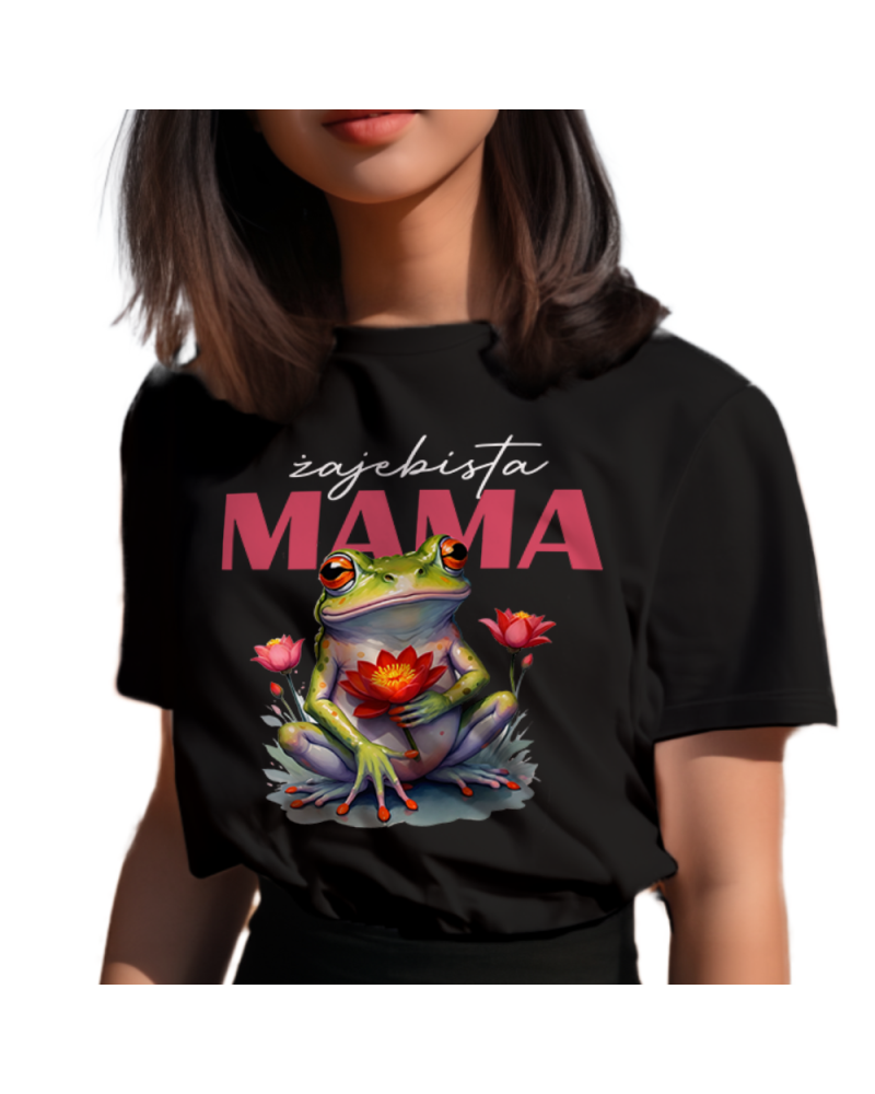 Koszulka damska na prezent dla mamy na Dzień mamy śmieszna "Żajebista mama"