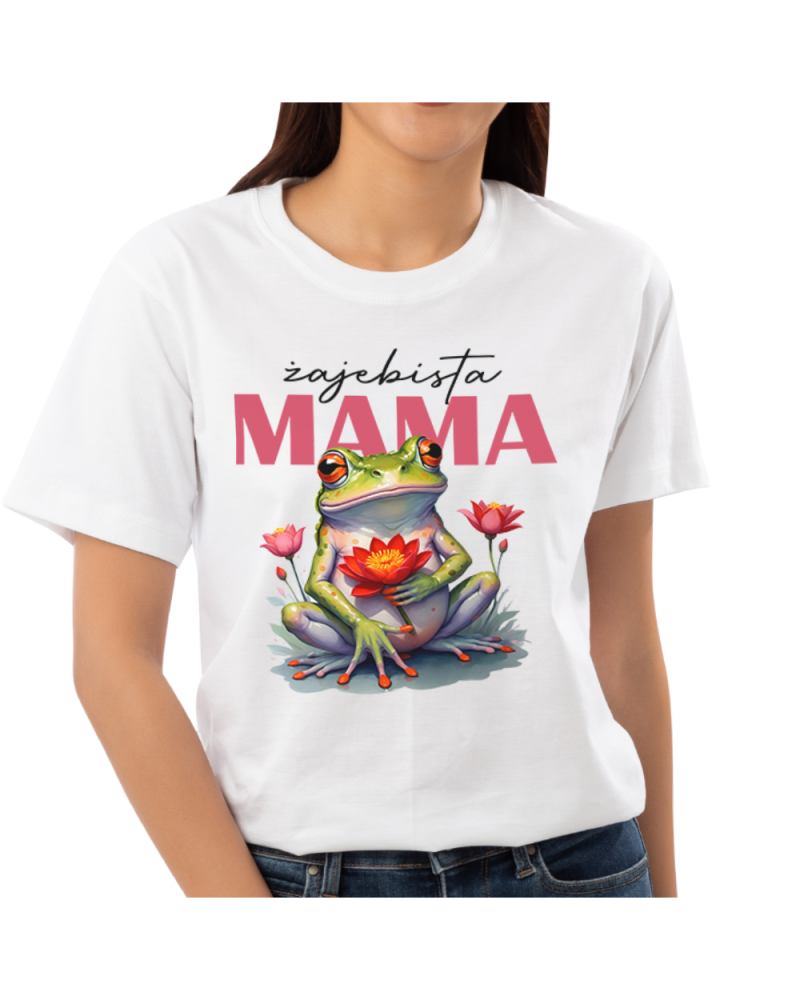 Koszulka damska na prezent dla mamy na Dzień mamy śmieszna "Żajebista mama"