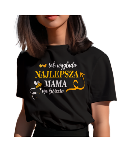 Koszulka damska na prezent dla mamy na Dzień mamy śmieszna "Tak wygląda najlepsza mama"