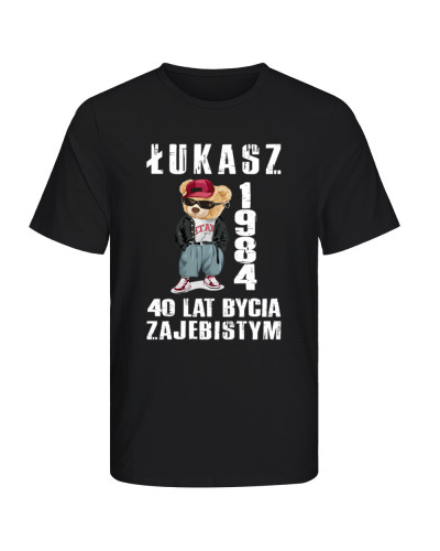Koszulka na prezent na urodziny np. 40, 50, 60, 70, 80, 90 lat PERSONALIZOWANY ROK URODZENIA + IMIĘ