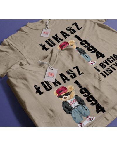 Koszulka na prezent na urodziny np. 40, 50, 60, 70, 80, 90 lat PERSONALIZOWANY ROK URODZENIA + IMIĘ