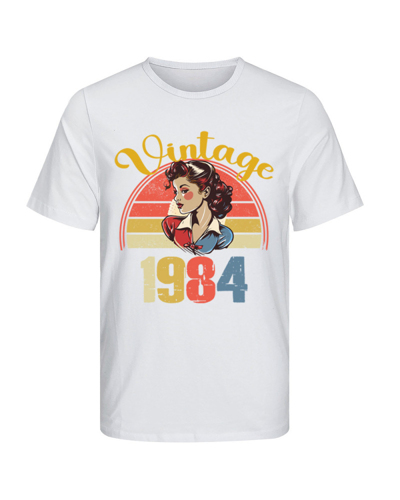 Koszulka na prezent na urodziny np. 40, 50, 60, 70, 80, 90 lat PERSONALIZOWANY ROK URODZENIA