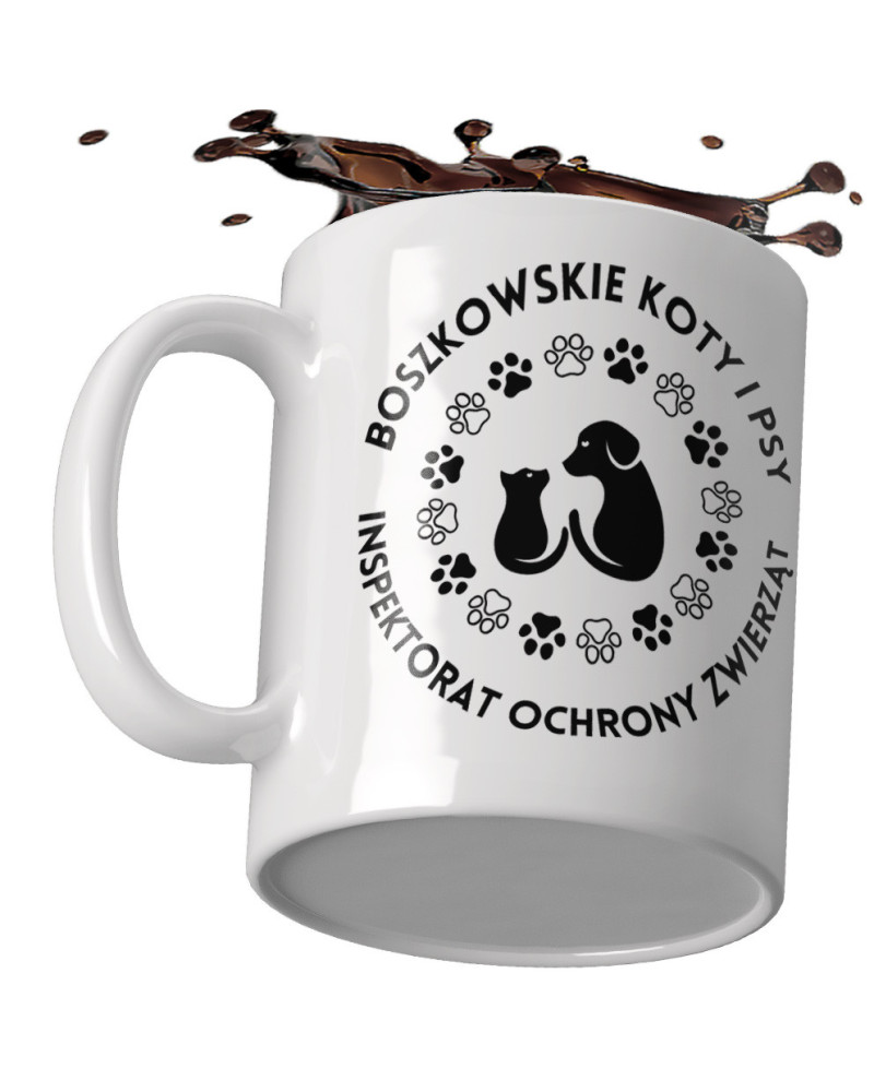 Kubek ceramiczny 330 ml Inspektorat Ochrony Zwierząt Boszkowskie Koty i Psy