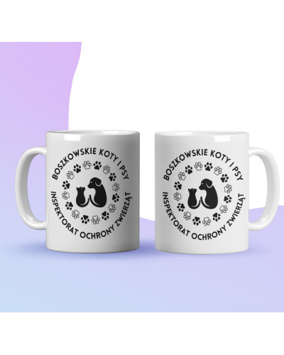Kubek ceramiczny 330 ml Inspektorat Ochrony Zwierząt Boszkowskie Koty i Psy