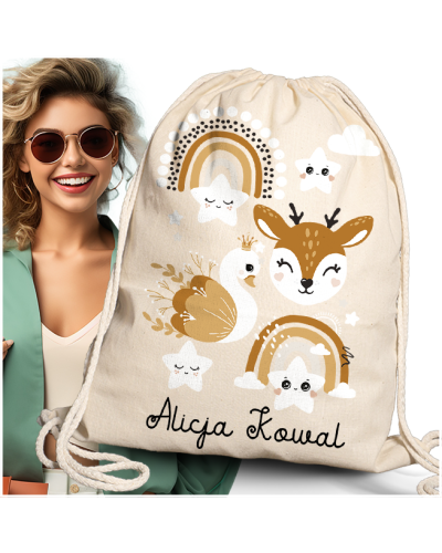 Worek \ plecak dla dziecka do żłobka przedszkola szkoły z IMIENIEM DZIECKA