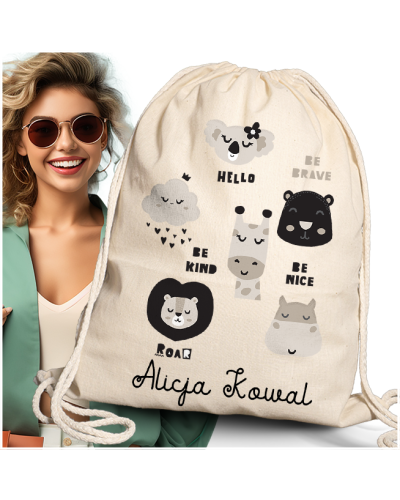 Worek \ plecak dla dziecka do żłobka przedszkola szkoły z IMIENIEM DZIECKA