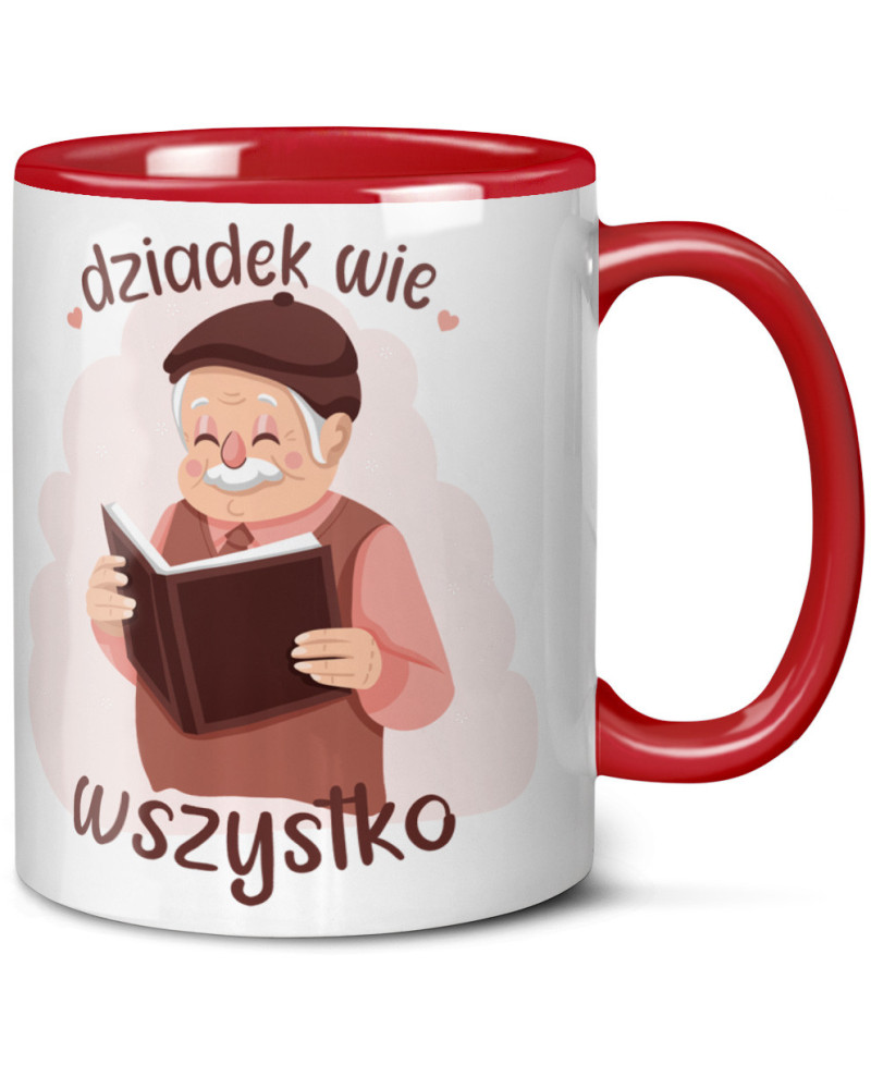Kubek dla dziadka prezent  na dzień babci "Dziadek wie wszystko" śmieszny kubek upominek