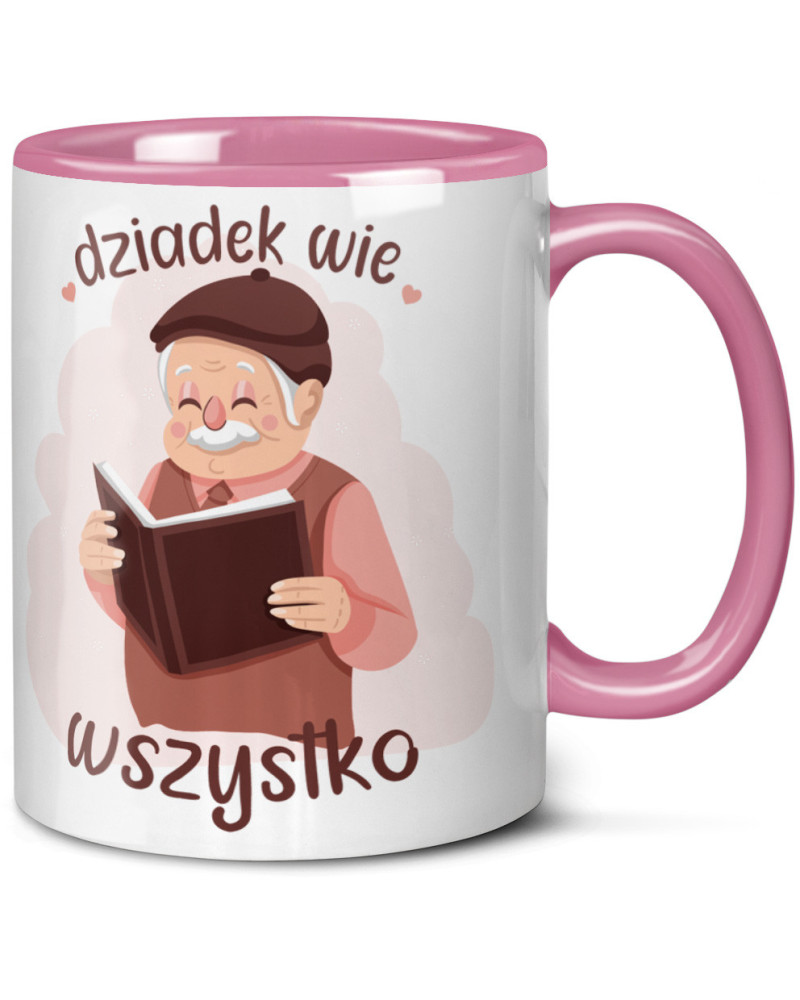 Kubek dla dziadka prezent  na dzień babci "Dziadek wie wszystko" śmieszny kubek upominek