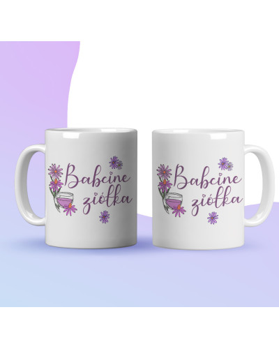 Kubek dla babci prezent  na dzień babci  z napisem "Babcine ziółka"