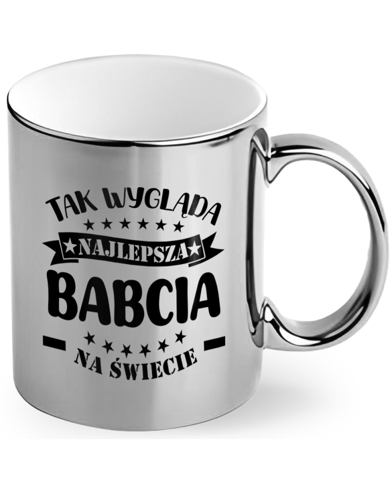 Kubek dla babci prezent  na dzień babci "Tak wygląda najlepsza babcia na świecie" śmieszny kubek upominek