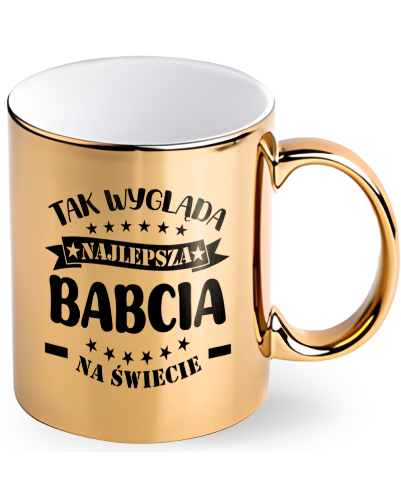 Kubek dla babci prezent  na dzień babci "Tak wygląda najlepsza babcia na świecie" śmieszny kubek upominek