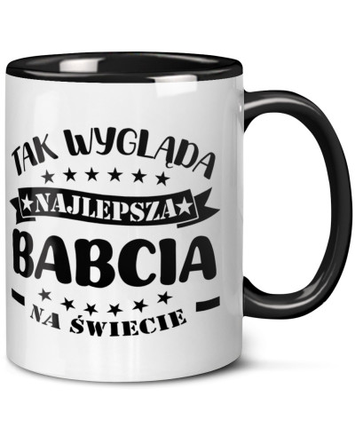 Kubek dla babci prezent  na dzień babci "Tak wygląda najlepsza babcia na świecie" śmieszny kubek upominek