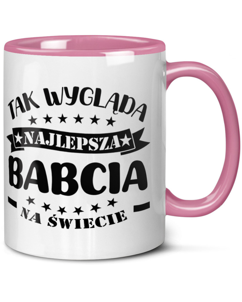 Kubek dla babci prezent  na dzień babci "Tak wygląda najlepsza babcia na świecie" śmieszny kubek upominek