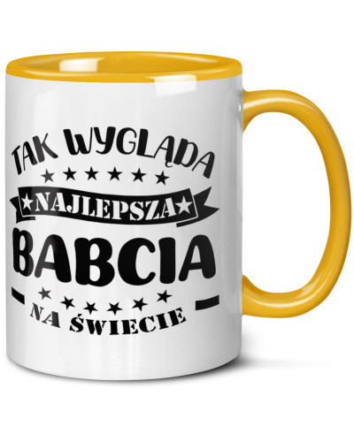 Kubek dla babci prezent  na dzień babci "Tak wygląda najlepsza babcia na świecie" śmieszny kubek upominek