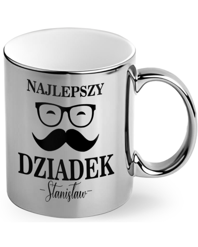 Kubek dla dziadka prezent  na dzień dziadka "Najlepszy dziadek + imię" śmieszny kubek upominek