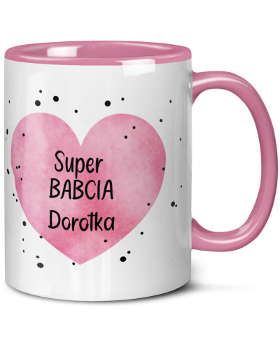 Kubek dla babci prezent  na dzień babci  z napisem "Super babcia + imię"