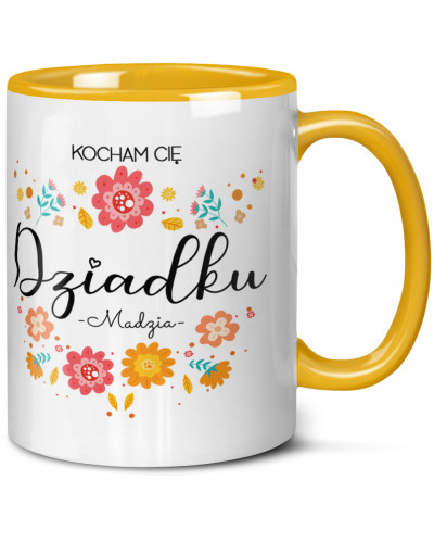 Kubek dla dziadka prezent  na dzień dziadka "Kocham Cię dziadku" + imię np wnuków