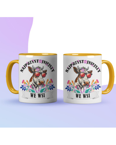 Kubek prezent na walentynki  dla chłopaka "Najprzystojniejszy we wsi" śmieszny