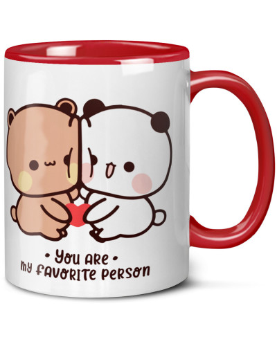 Kubek bubu dudu misie prezent na walentynki  dla dziewczyny dla chłopaka "You are my faworite person"