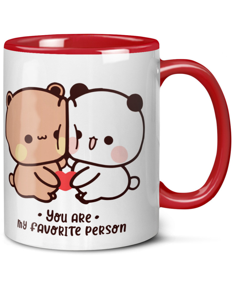 Kubek bubu dudu misie prezent na walentynki  dla dziewczyny dla chłopaka "You are my faworite person"