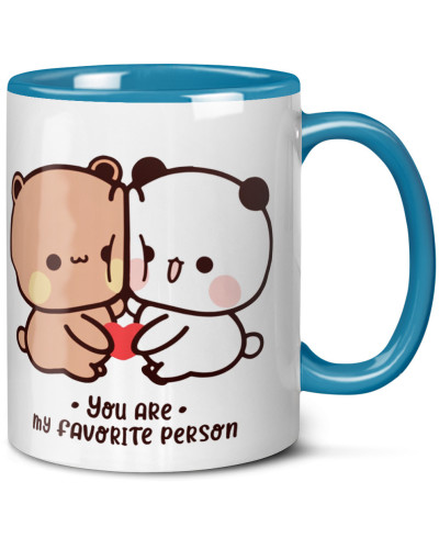 Kubek bubu dudu misie prezent na walentynki  dla dziewczyny dla chłopaka "You are my faworite person"