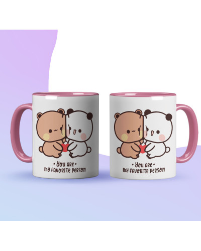 Kubek bubu dudu misie prezent na walentynki  dla dziewczyny dla chłopaka "You are my faworite person"