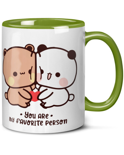 Kubek bubu dudu misie prezent na walentynki  dla dziewczyny dla chłopaka "You are my faworite person"