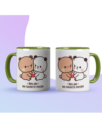 Kubek bubu dudu misie prezent na walentynki  dla dziewczyny dla chłopaka "You are my faworite person"