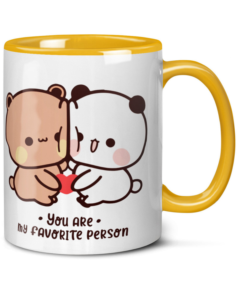 Kubek bubu dudu misie prezent na walentynki  dla dziewczyny dla chłopaka "You are my faworite person"