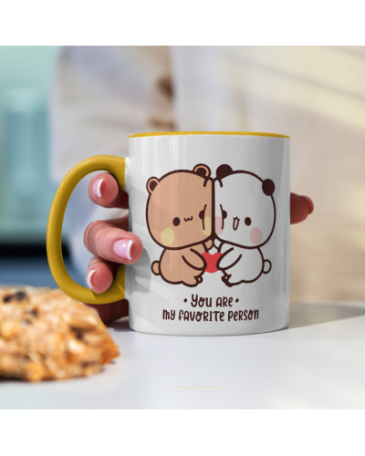 Kubek bubu dudu misie prezent na walentynki  dla dziewczyny dla chłopaka "You are my faworite person"