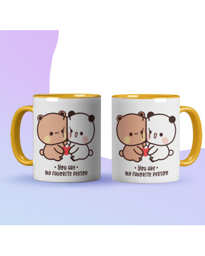 Kubek bubu dudu misie prezent na walentynki  dla dziewczyny dla chłopaka "You are my faworite person"
