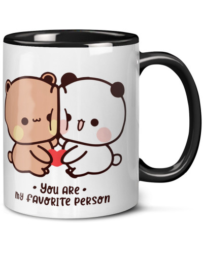 Kubek bubu dudu misie prezent na walentynki  dla dziewczyny dla chłopaka "You are my faworite person"