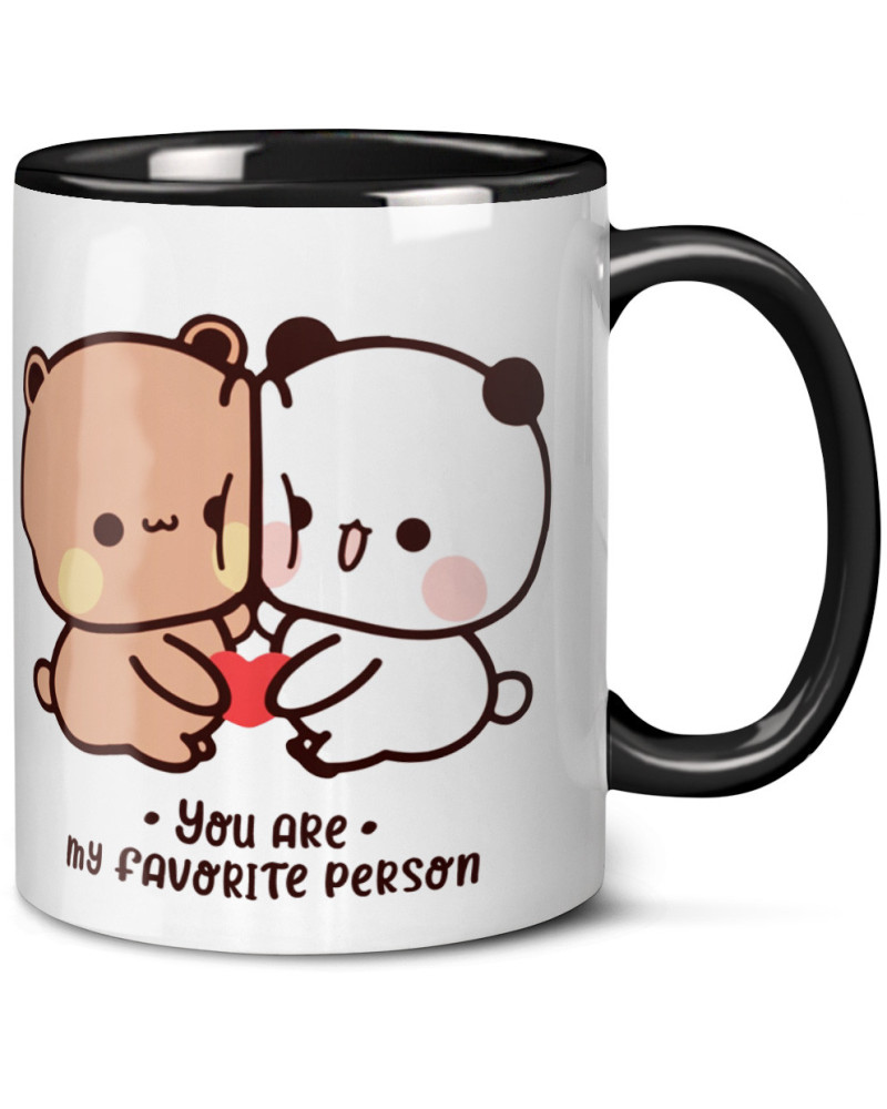 Kubek bubu dudu misie prezent na walentynki  dla dziewczyny dla chłopaka "You are my faworite person"