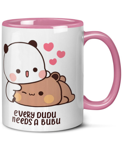 Kubek bubu dudu misie prezent na walentynki  dla dziewczyny dla chłopaka "EVERY DUDU NEEDS A BUBU"