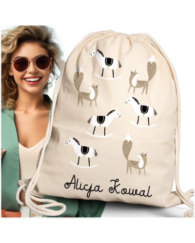 Worek \ plecak dla dziecka do żłobka przedszkola szkoły z IMIENIEM DZIECKA