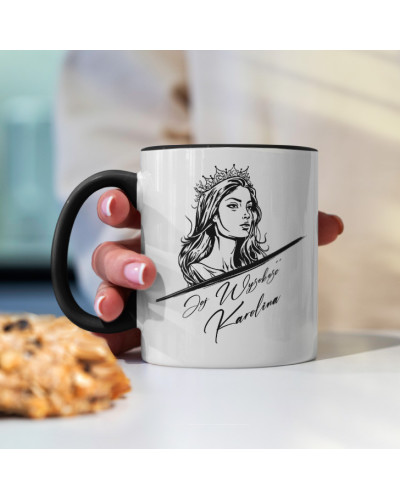 Kubek prezent na dzień kobiet dla dziewczyny dla żony ""Jej wysokość + IMIĘ" personalizowany