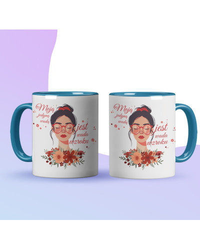 Kubek prezent na dzień kobiet dla dziewczyny dla żony ""Moją jedyną wadą jest wada wzroku" śmieszne