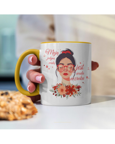 Kubek prezent na dzień kobiet dla dziewczyny dla żony ""Moją jedyną wadą jest wada wzroku" śmieszne