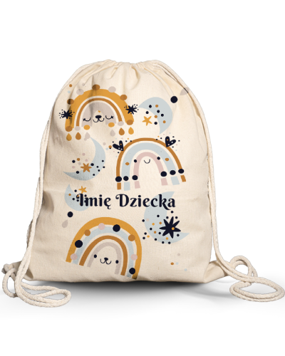 Worek \ plecak dla dziecka do żłobka przedszkola szkoły z IMIENIEM DZIECKA