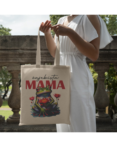 TORBA NA ZAKUPY BAWEŁNIANA PREZENT NA DZIEŃ MAMY ŻAJEBISTA MAMA DUŻA XXL