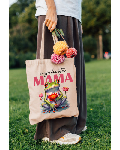TORBA NA ZAKUPY BAWEŁNIANA PREZENT NA DZIEŃ MAMY ŻAJEBISTA MAMA DUŻA XXL