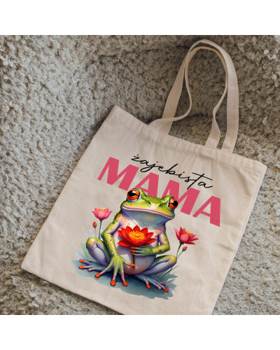 TORBA NA ZAKUPY BAWEŁNIANA PREZENT NA DZIEŃ MAMY ŻAJEBISTA MAMA DUŻA XXL