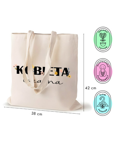TORBA NA ZAKUPY BAWEŁNIANA PREZENT NA DZIEŃ MAMY KOBIET DLA PRZYJACIÓŁKI