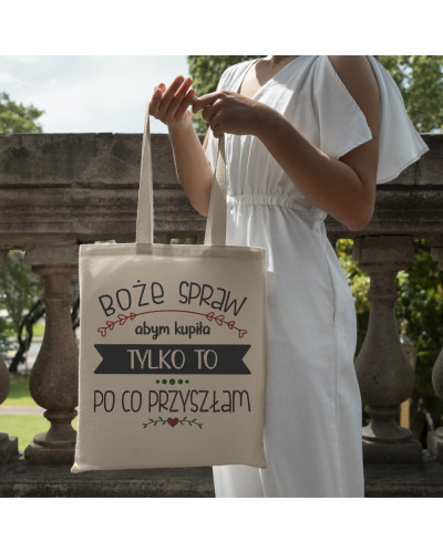 EKO TORBA ŚMIESZNY PREZENT DLA ZAKUPOHOLICZKI NA ZAKUPY WIELORAZOWA