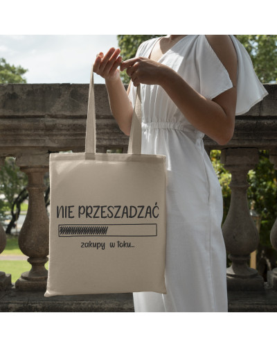 EKO TORBA ŚMIESZNY PREZENT DLA ZAKUPOHOLICZKI NA ZAKUPY WIELORAZOWA